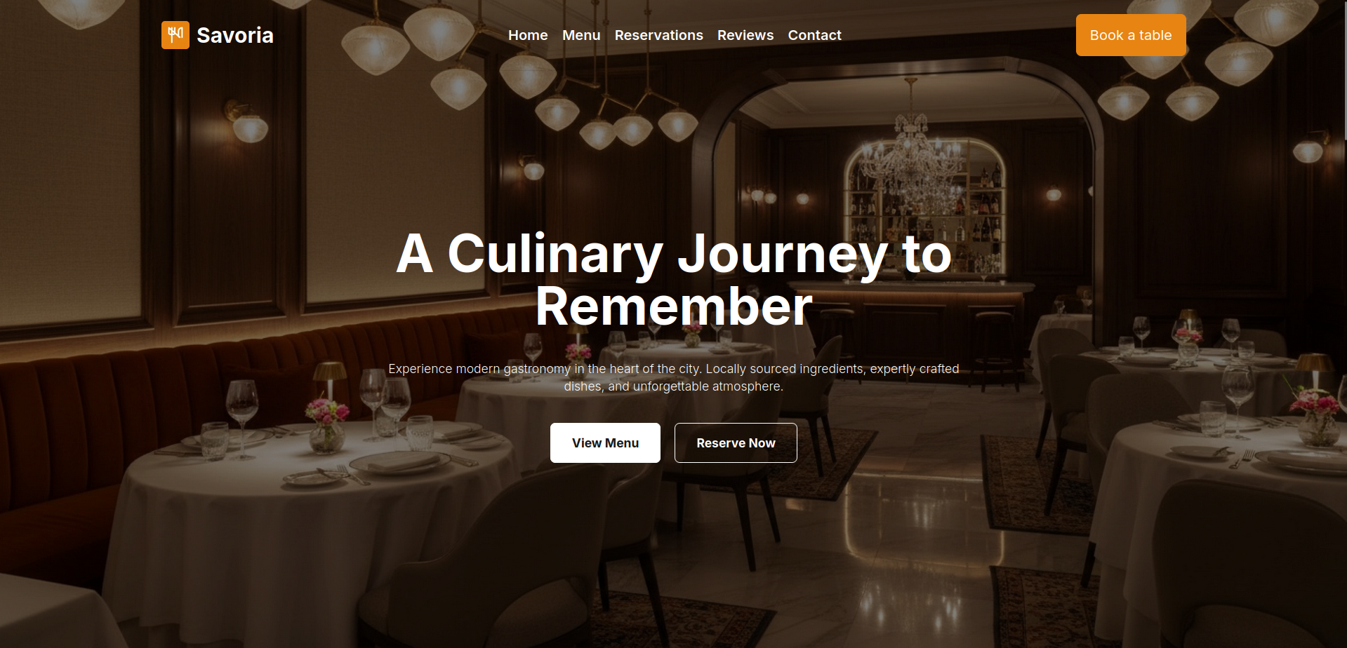 Screenshot of Restaurant Template